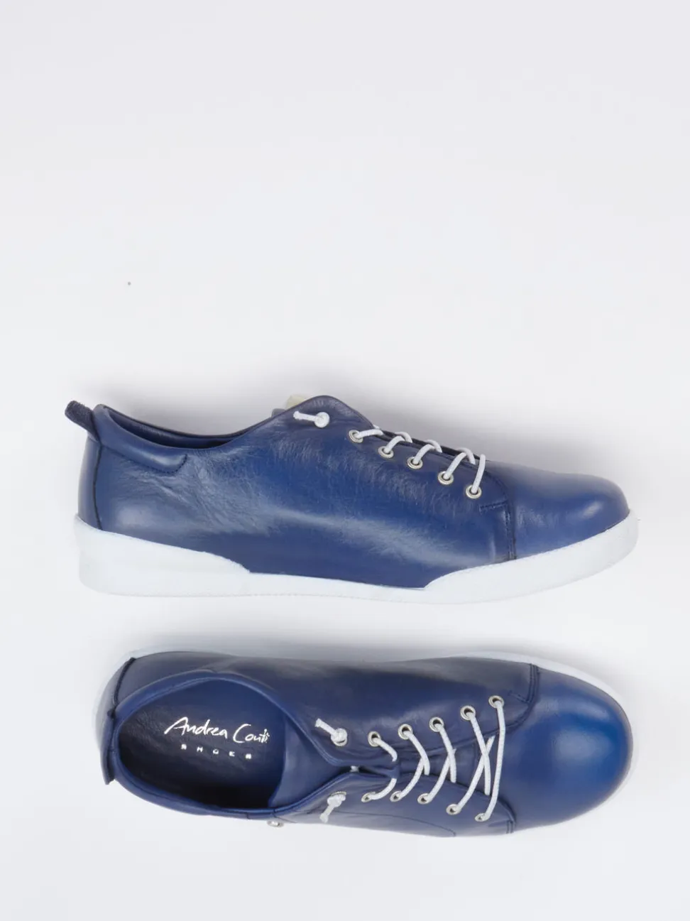 Andrea Conti – Sneaker aus Kalbleder Marineblau
