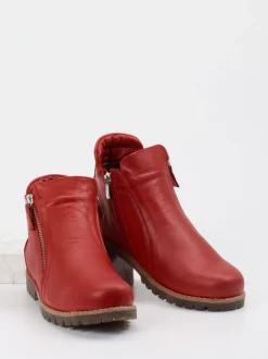Andrea Conti – Stiefeletten aus Kalbleder tomatenrot