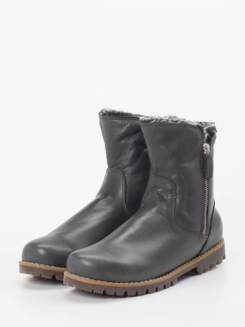 Andrea Conti – Stiefelette aus Kalbleder anthrazitgrau
