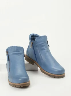 Andrea Conti – Stiefeletten aus Kalbleder in Jeansblau