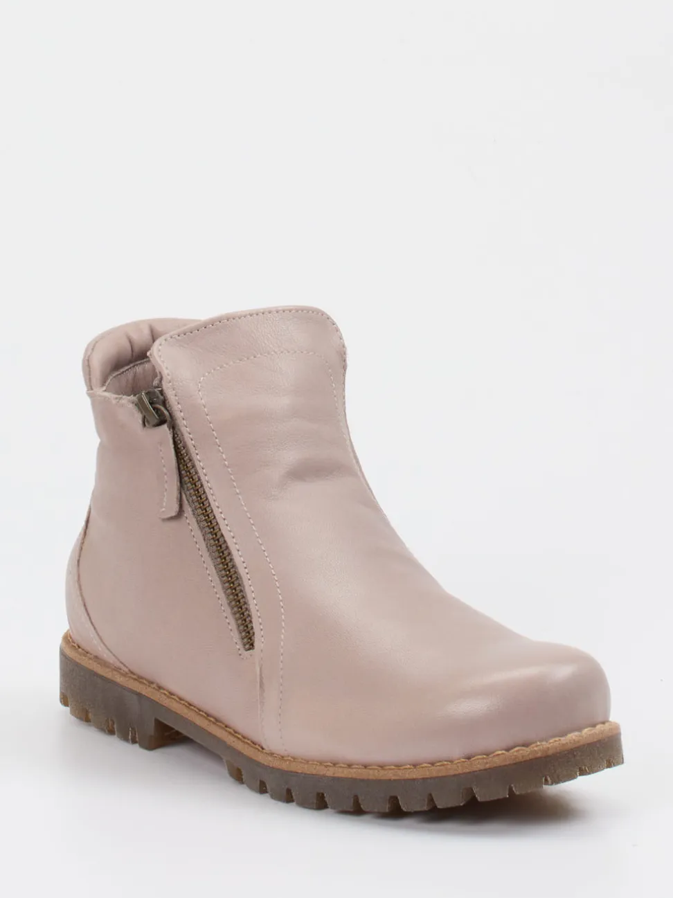 Andrea Conti – Stiefeletten aus Kalbleder in Altrosé