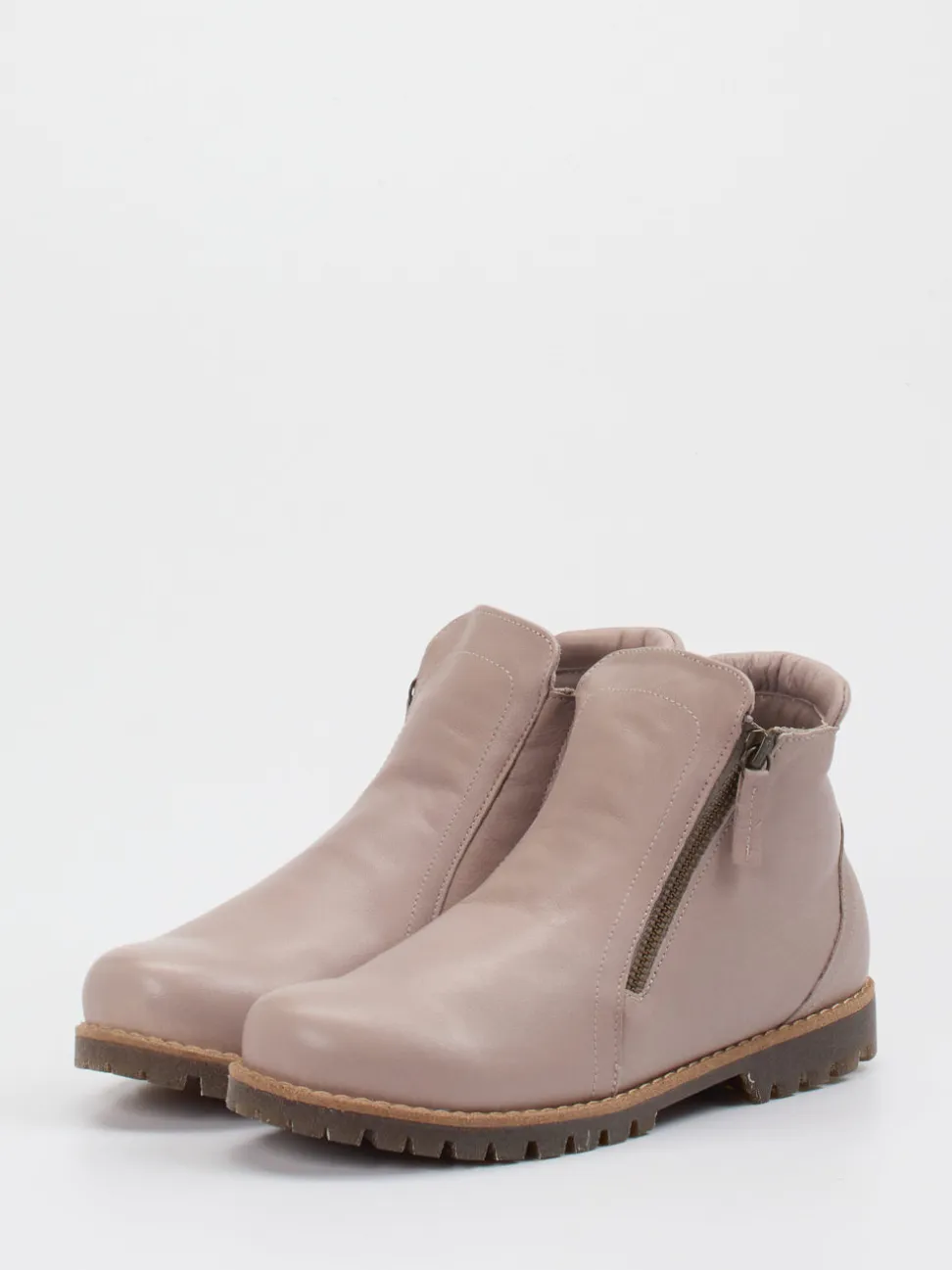 Andrea Conti – Stiefeletten aus Kalbleder in Altrosé