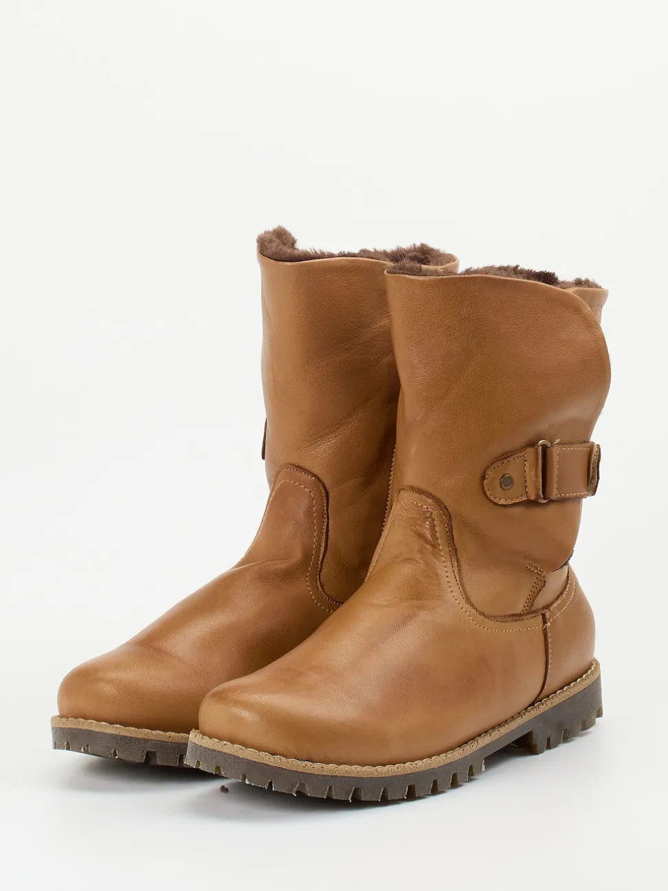 Andrea Conti – Stiefelette aus Kalbleder Cognacbraun