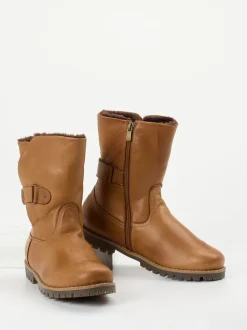 Andrea Conti – Stiefelette aus Kalbleder Cognacbraun