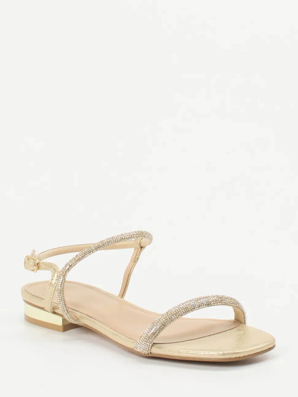 Andrea Puccini – Abendsandale aus Metallicleder gold