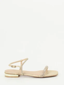 Andrea Puccini – Abendsandale aus Metallicleder gold