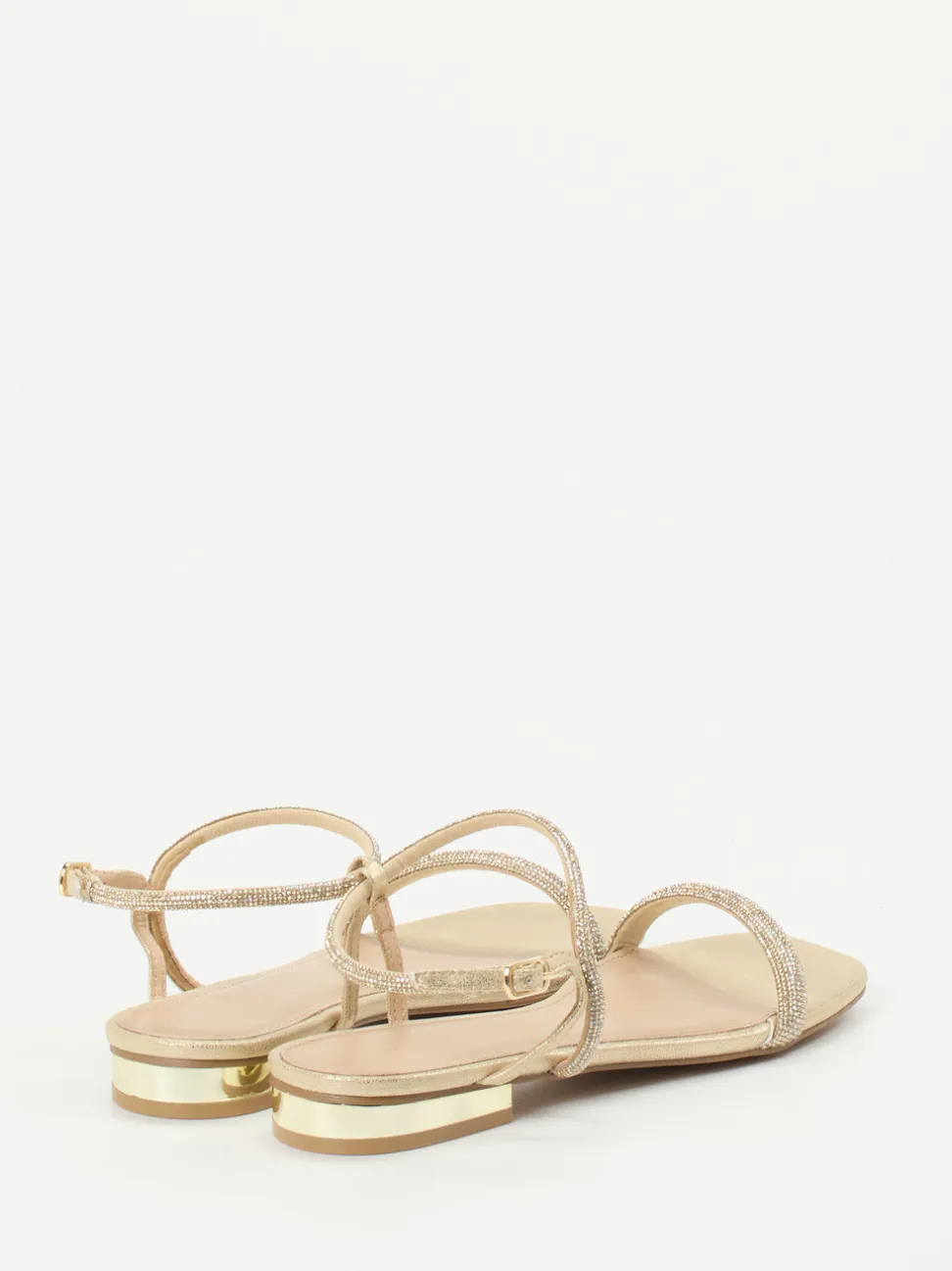 Andrea Puccini – Abendsandale aus Metallicleder gold
