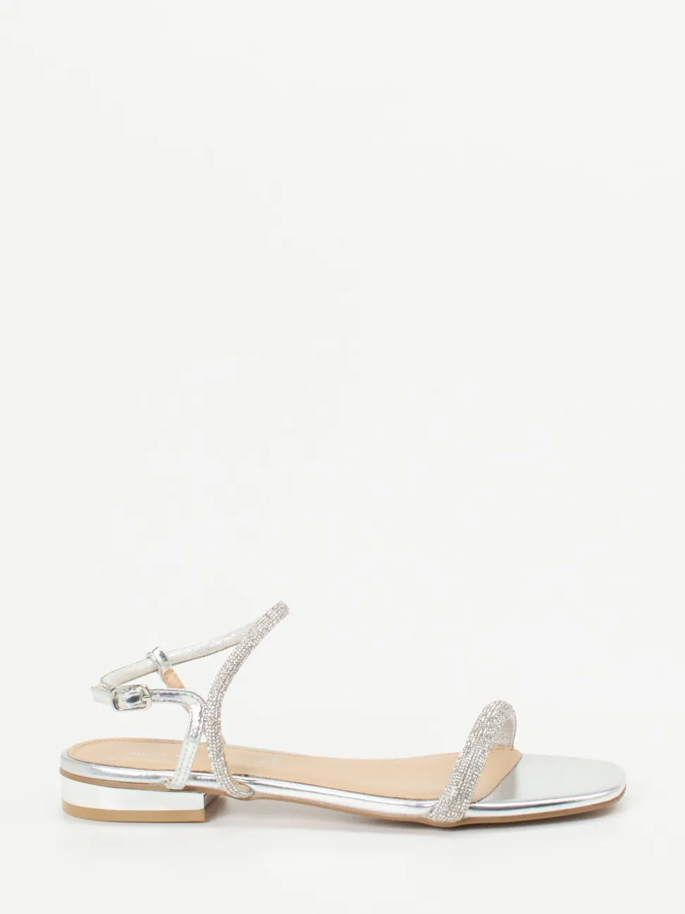 Andrea Puccini – Abendsandalen aus Metallicleder silber