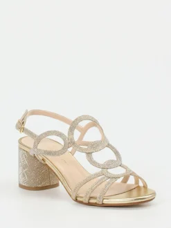 Andrea Puccini – Abendsandale aus Metallic-Gold
