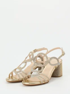 Andrea Puccini – Abendsandale aus Metallic-Gold