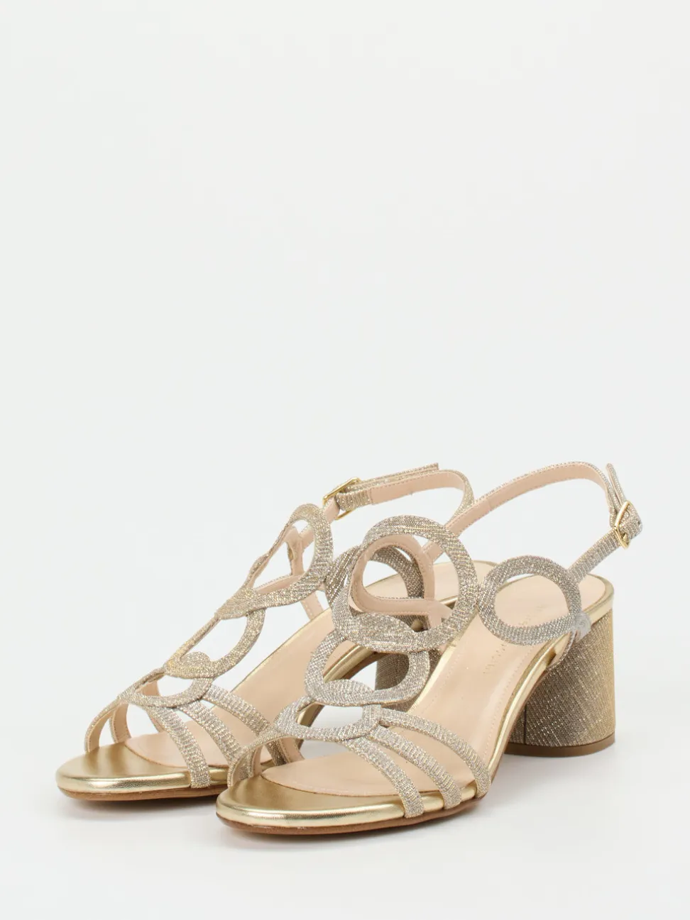 Andrea Puccini – Abendsandale aus Metallic-Gold