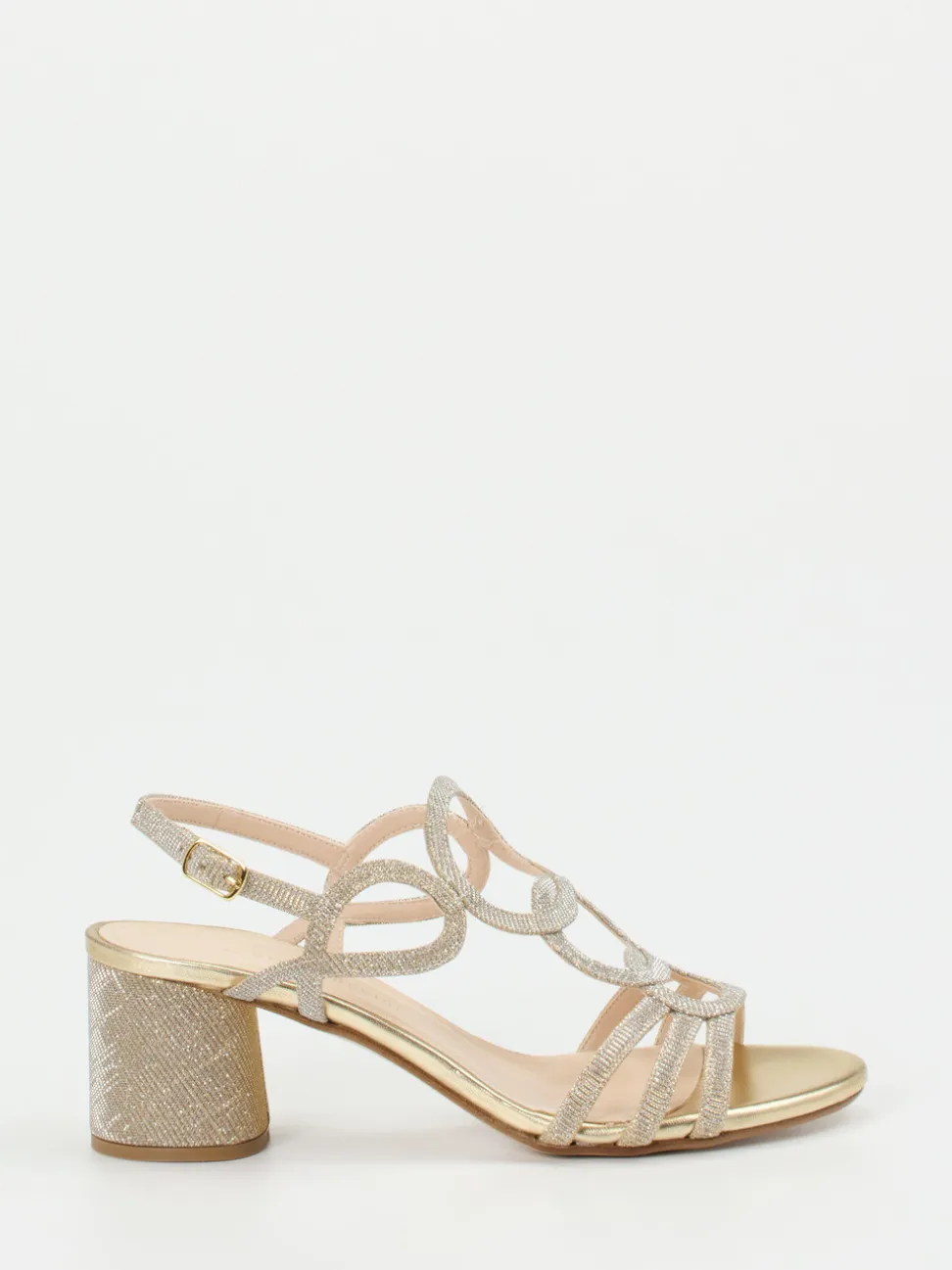 Andrea Puccini – Abendsandale aus Metallic-Gold