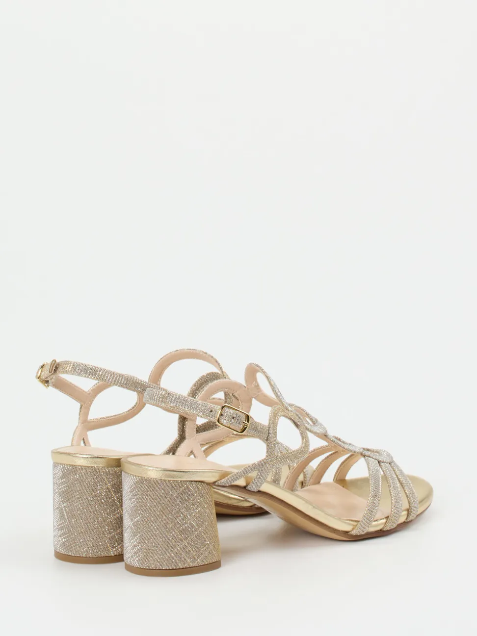 Andrea Puccini – Abendsandale aus Metallic-Gold