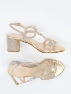 Andrea Puccini – Abendsandale aus Metallic-Gold