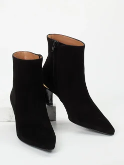 Andrea Puccini – Ankle Boots aus Veloursleder schwarz