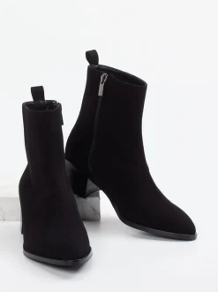 Andrea Puccini – Ankle Boots aus Veloursleder schwarz