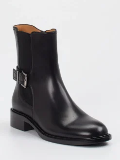 Andrea Puccini – Ankle Boots aus Glattleder Schwarz