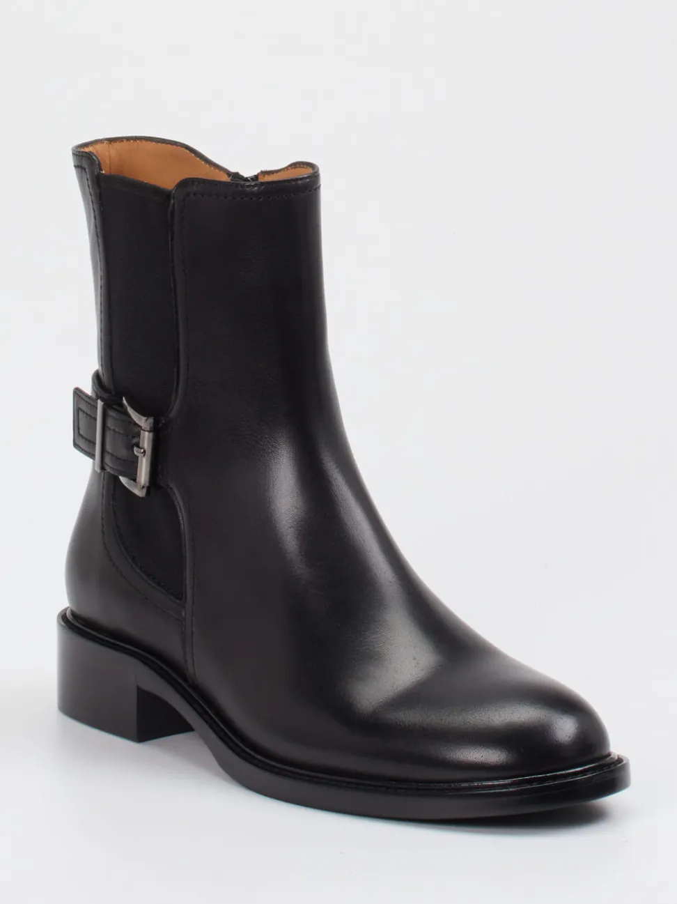 Andrea Puccini – Ankle Boots aus Glattleder Schwarz