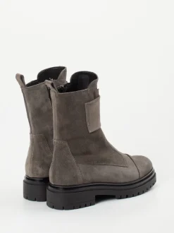 Andrea Puccini – Biker Boots aus Veloursleder in Taupe