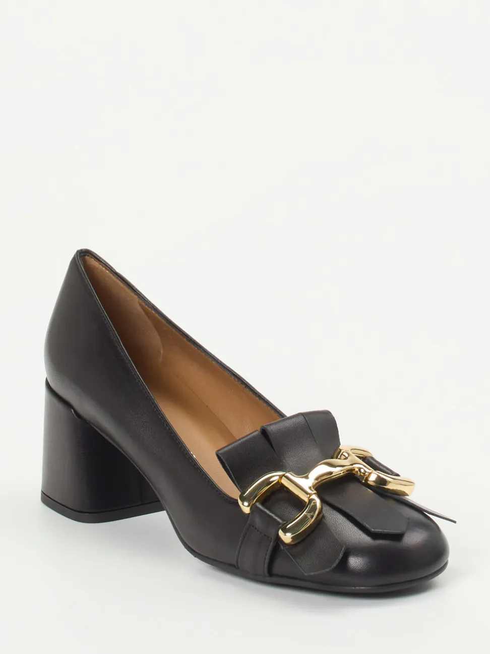 Andrea Puccini – Blockabsatz-Pumps aus Lammleder schwarz