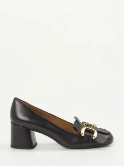 Andrea Puccini – Blockabsatz-Pumps aus Lammleder schwarz