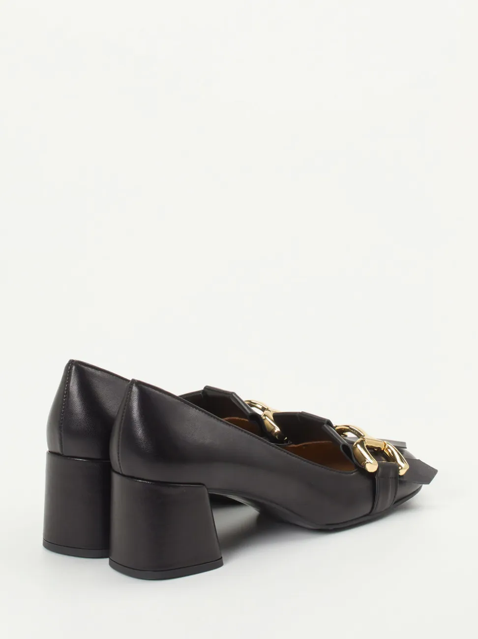 Andrea Puccini – Blockabsatz-Pumps aus Lammleder schwarz