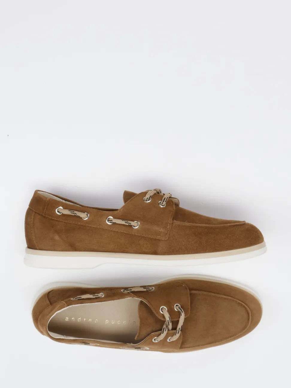 Andrea Puccini – Bootsschuh aus Veloursleder Braun