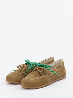 Andrea Puccini – Bootsschuh aus Velours-Lammleder sandbraun
