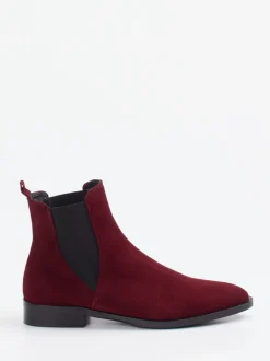 Andrea Puccini – Chelsea Boots aus Veloursleder Bordeaux