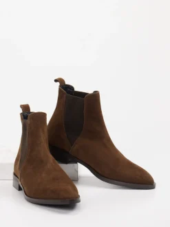 Andrea Puccini – Chelsea Boots aus Veloursleder braun