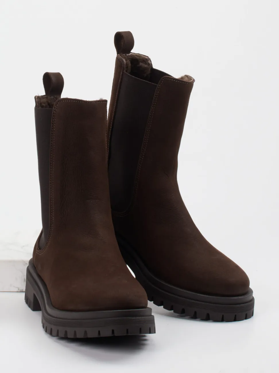 Andrea Puccini – Chelsea Boots aus Nubukleder braun