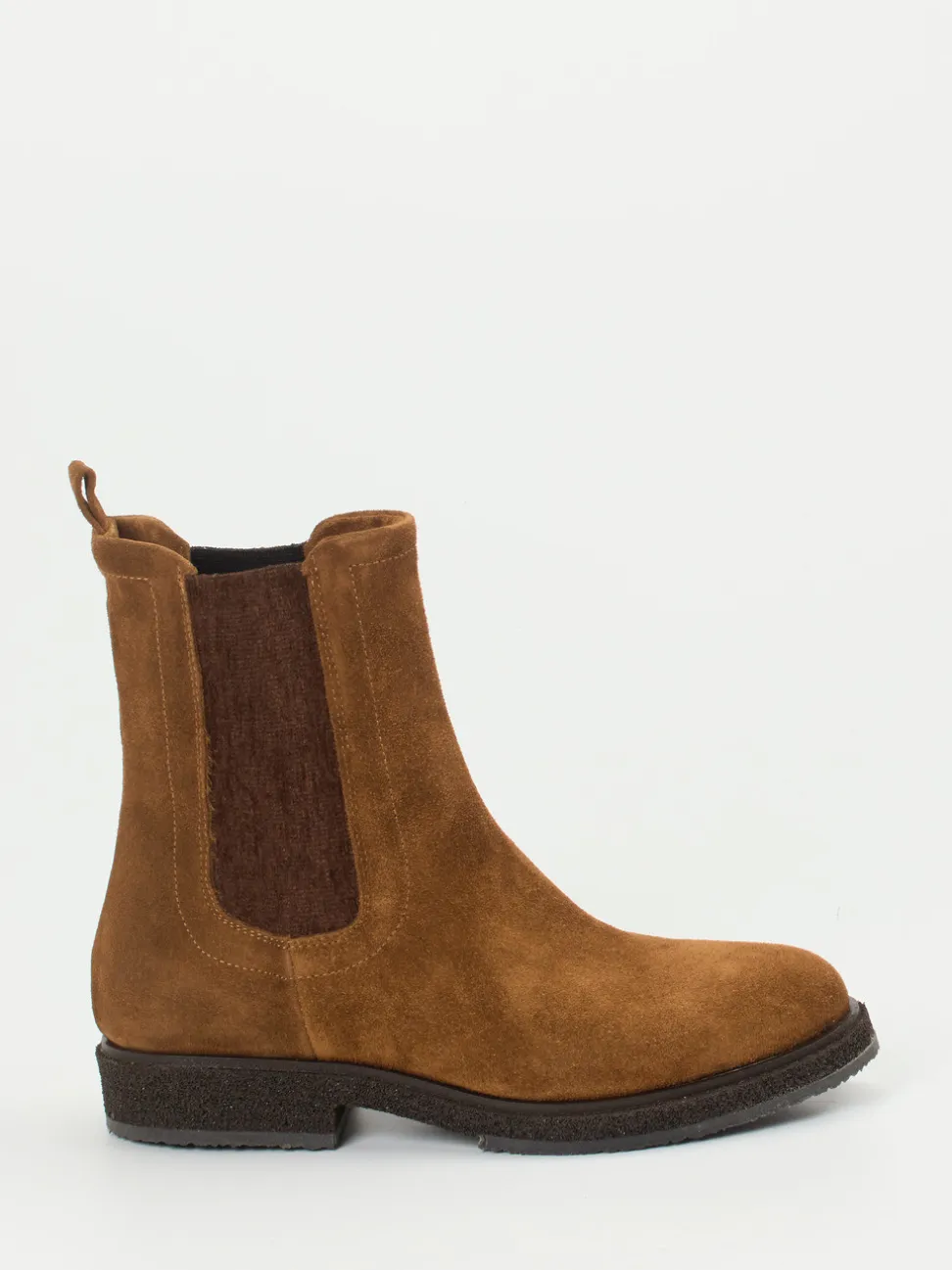Andrea Puccini – Chelsea Boots aus Veloursleder cognac