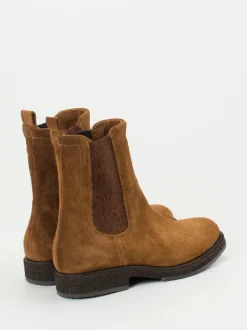 Andrea Puccini – Chelsea Boots aus Veloursleder cognac