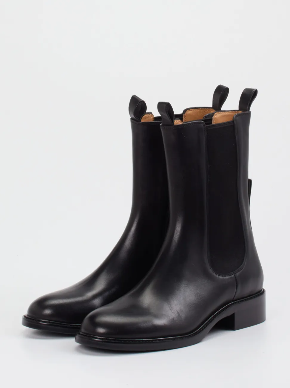 Andrea Puccini – Chelsea Boots aus Glattleder Schwarz