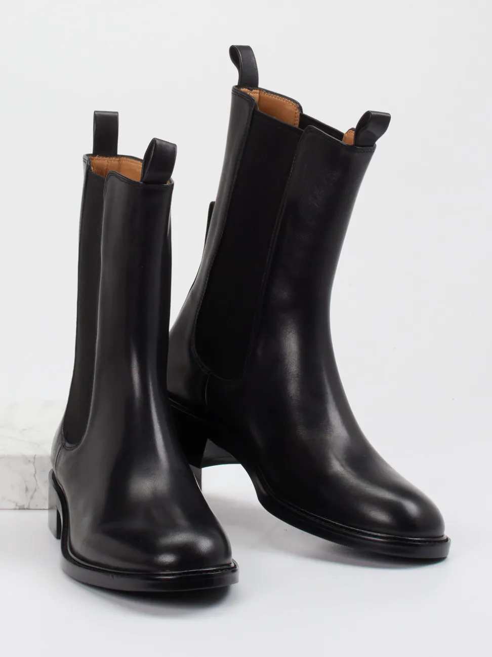 Andrea Puccini – Chelsea Boots aus Glattleder Schwarz
