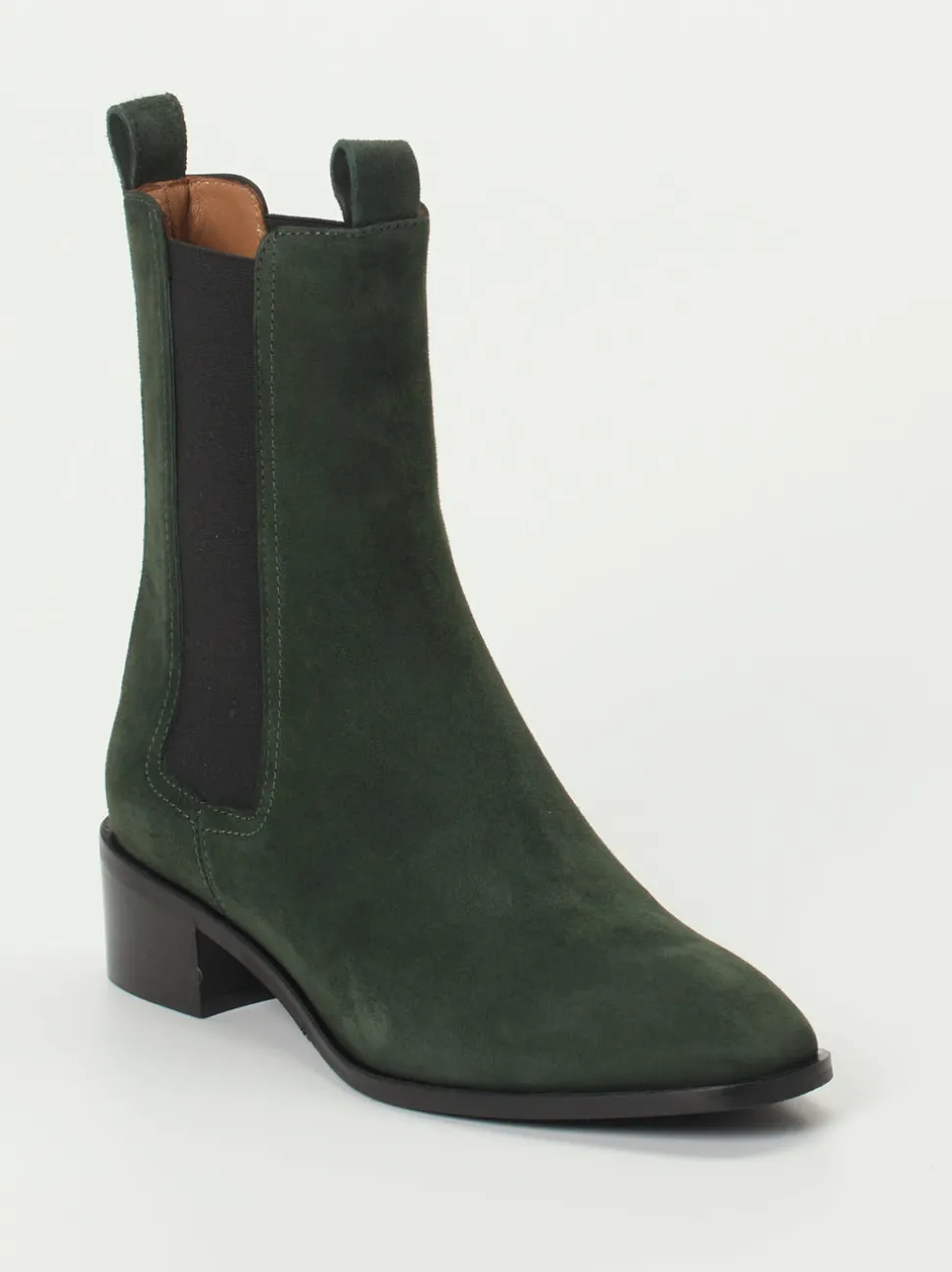 Andrea Puccini – Chelsea Boots aus Veloursleder grün