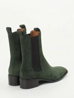 Andrea Puccini – Chelsea Boots aus Veloursleder grün