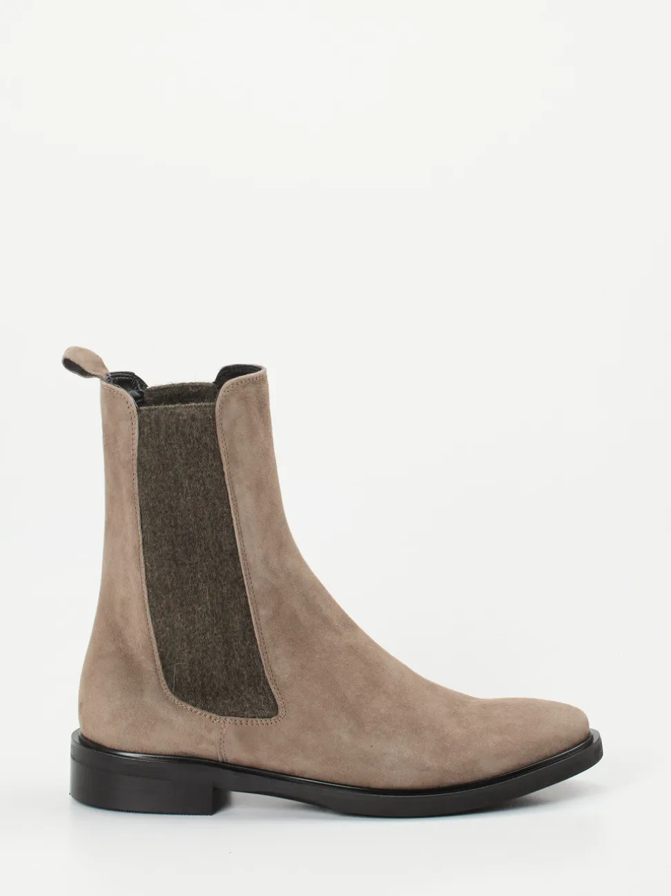 Andrea Puccini – Chelsea Boots aus Veloursleder Taupe