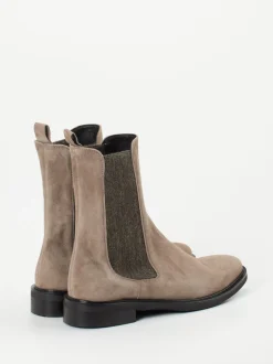 Andrea Puccini – Chelsea Boots aus Veloursleder Taupe