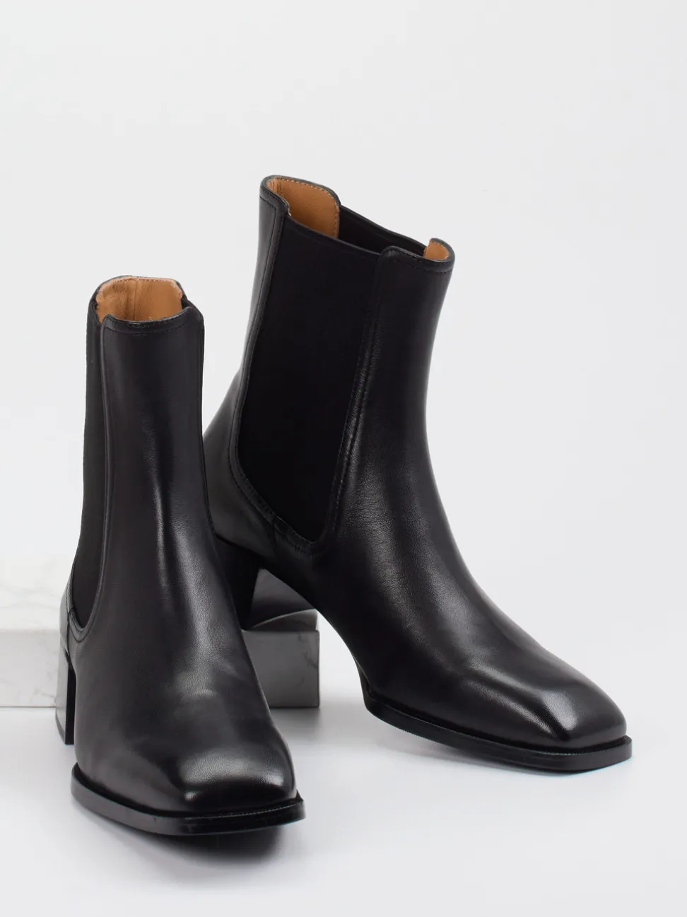 Andrea Puccini – Chelsea Boots aus Leder Schwarz