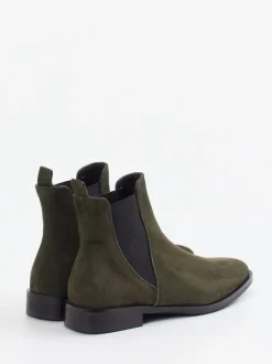 Andrea Puccini – Chelsea Boots aus Veloursleder olivgrün