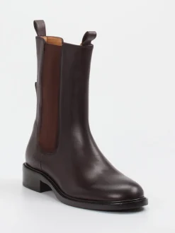Andrea Puccini – Chelsea Boots aus Glattleder Dunkelbraun