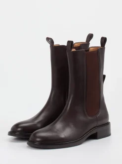 Andrea Puccini – Chelsea Boots aus Glattleder Dunkelbraun