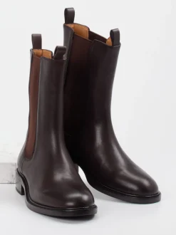 Andrea Puccini – Chelsea Boots aus Glattleder Dunkelbraun