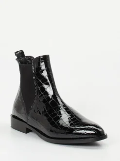 Andrea Puccini – Chelsea Boots aus Lackleder Schwarz