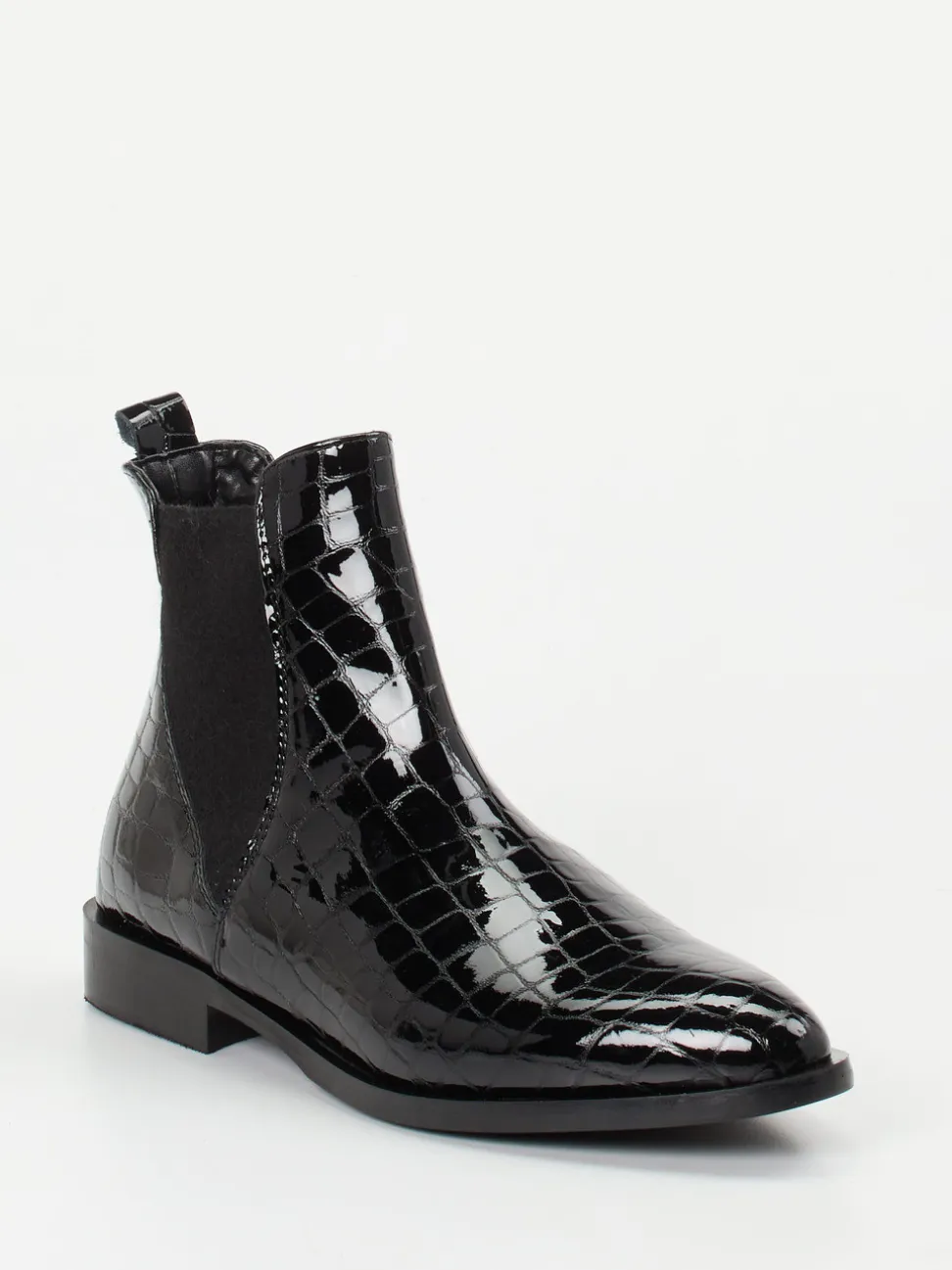 Andrea Puccini – Chelsea Boots aus Lackleder Schwarz