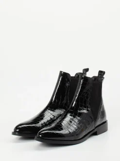 Andrea Puccini – Chelsea Boots aus Lackleder Schwarz