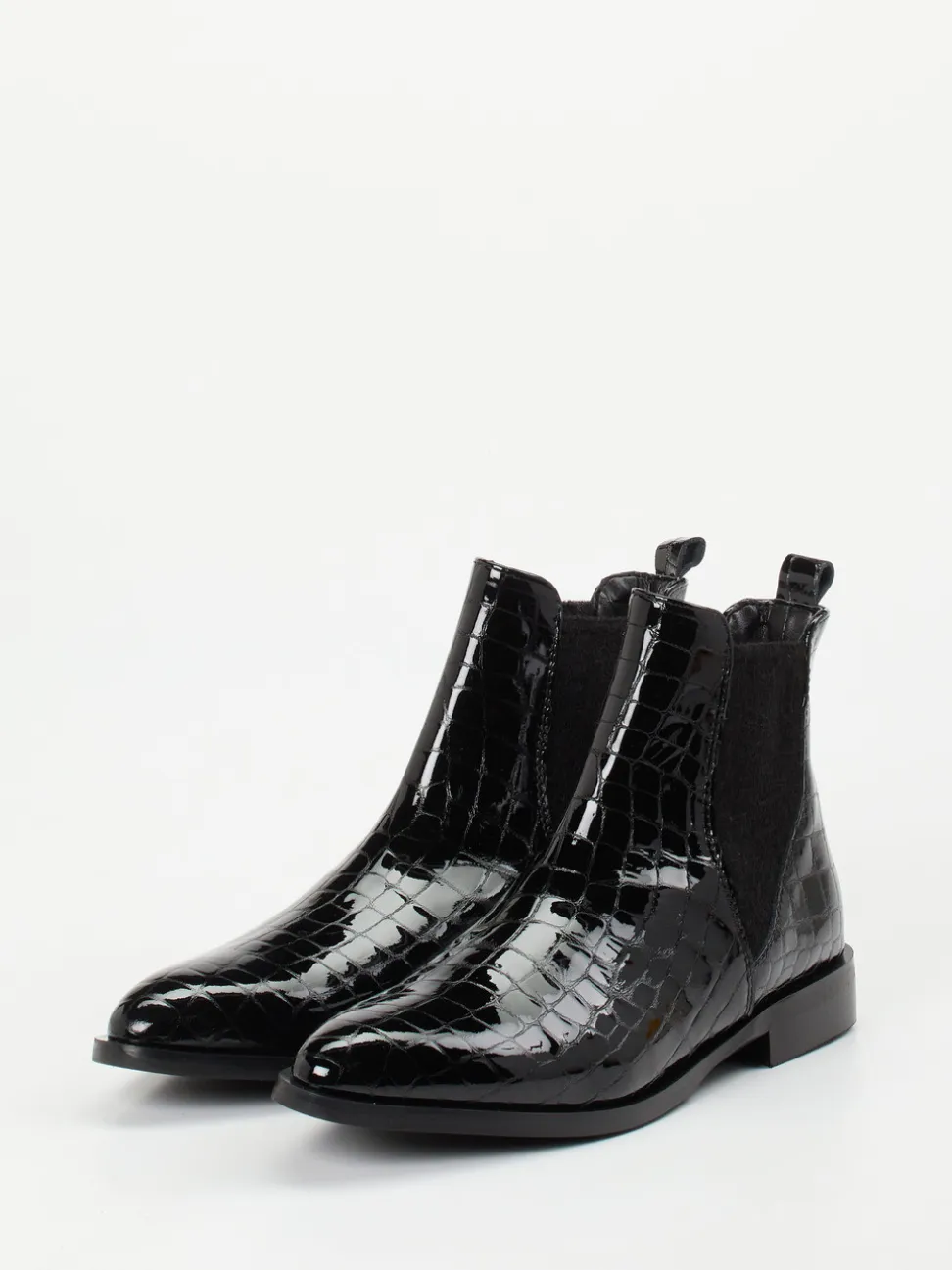 Andrea Puccini – Chelsea Boots aus Lackleder Schwarz