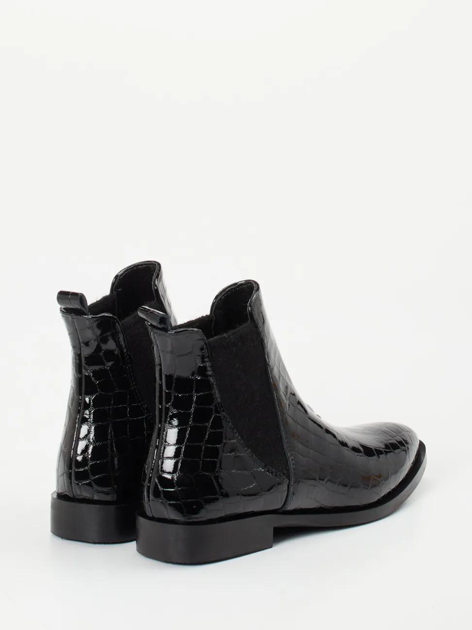 Andrea Puccini – Chelsea Boots aus Lackleder Schwarz
