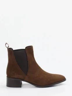 Andrea Puccini – Chelsea-Stiefelette aus Veloursleder Braun